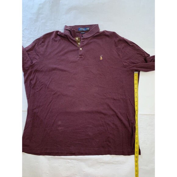 Polo Ralph Lauren Shirt Mens XXL Maroon Classic Fit Henley Polo Pony Golf - Picture 7 of 8